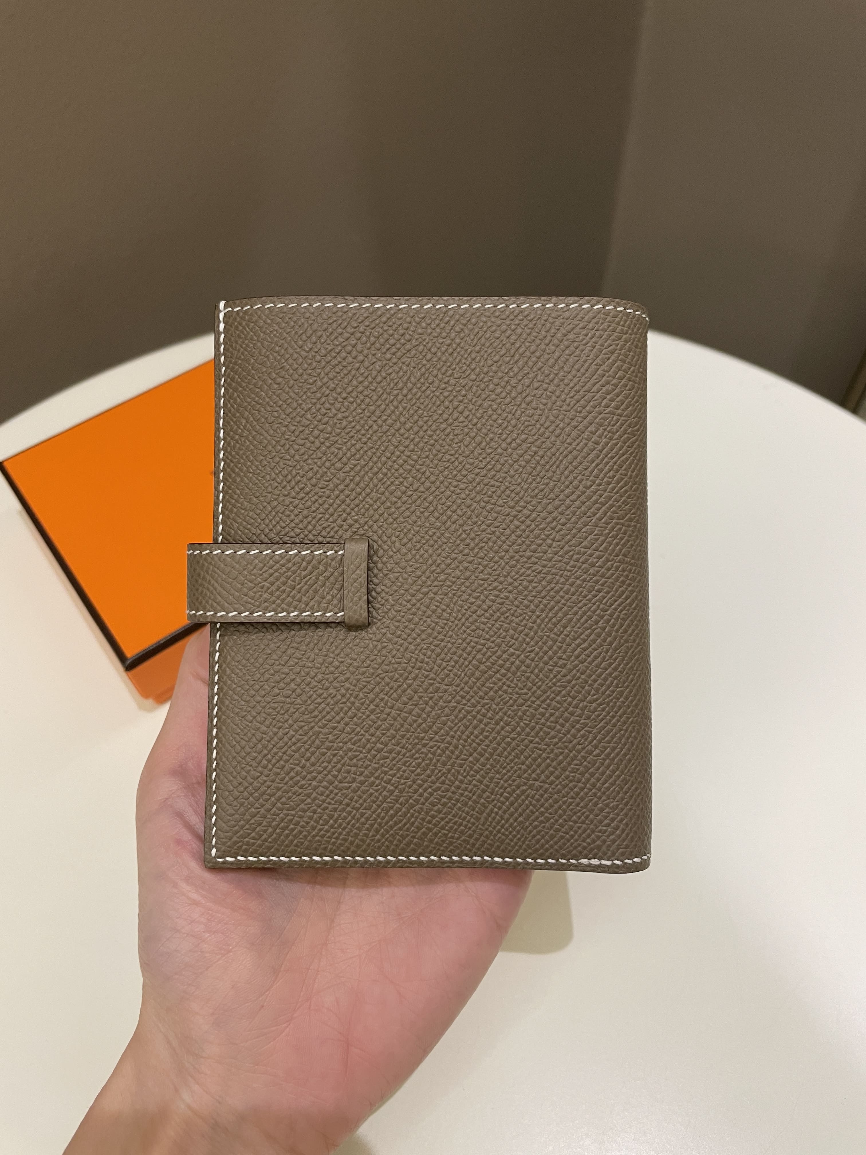 Hermes Bearn Compact Wallet Etoupe Epsom
