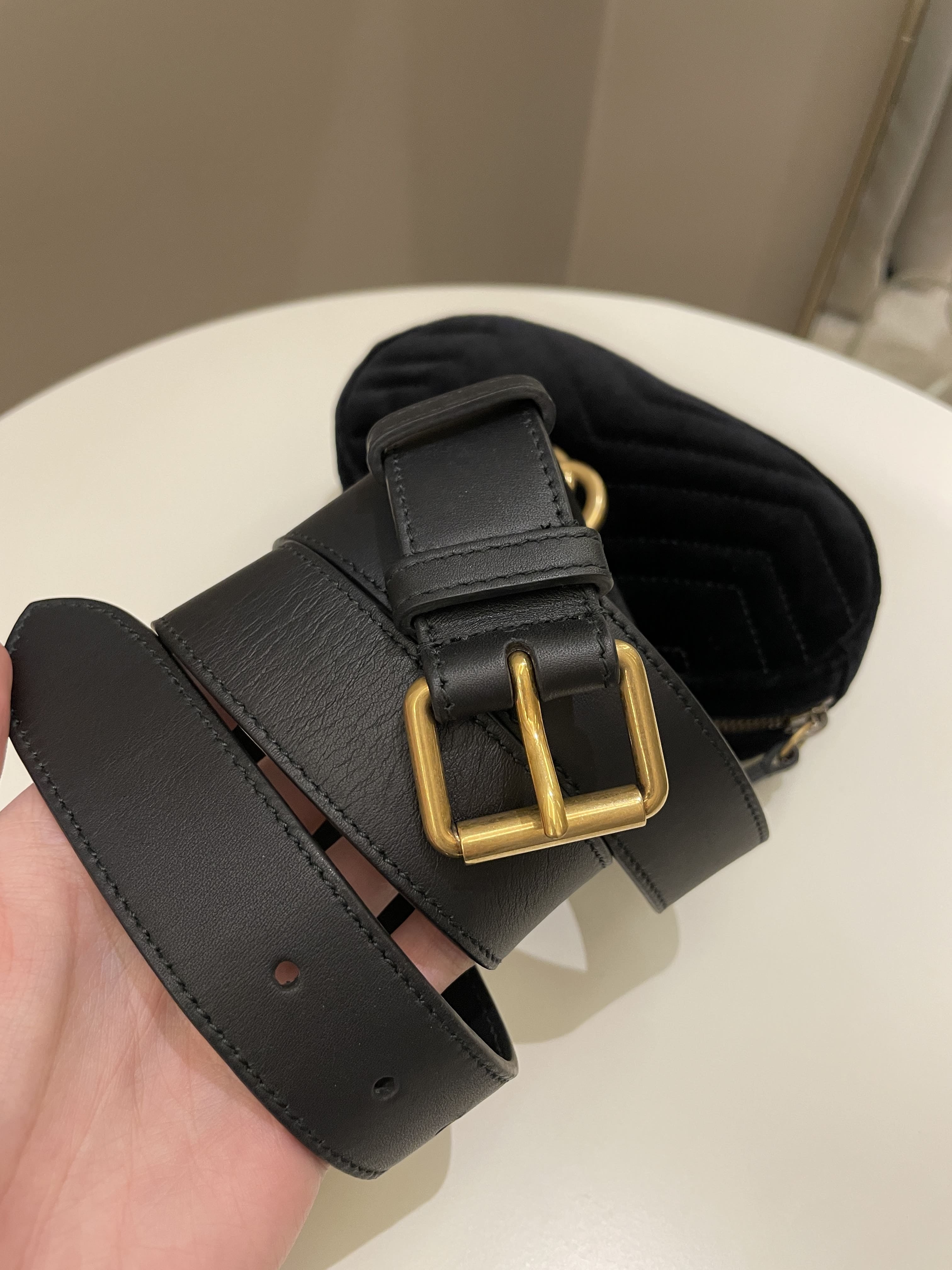 Gucci Marmont Belt Bag Black Velvet