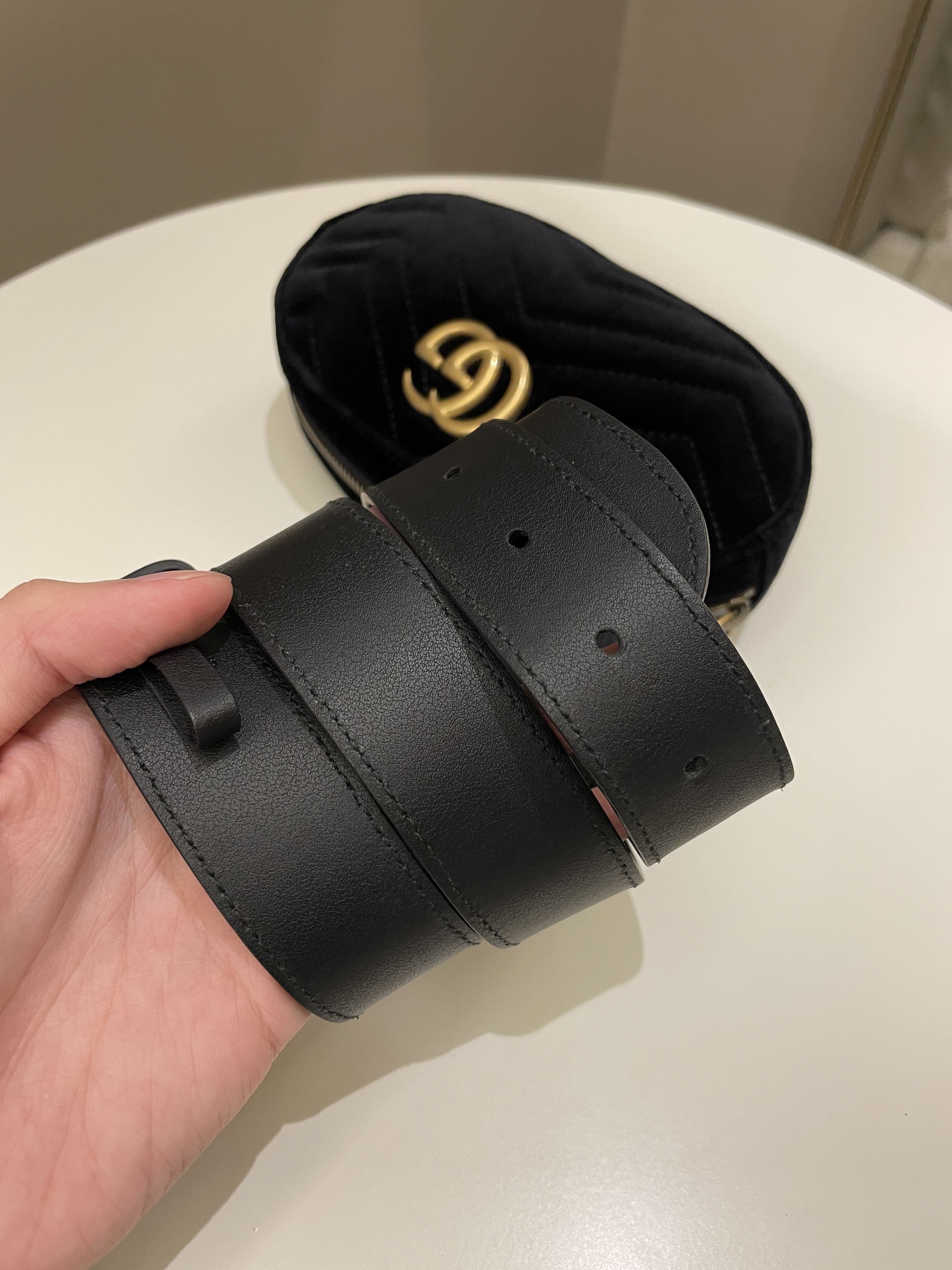 Gucci Marmont Belt Bag Black Velvet