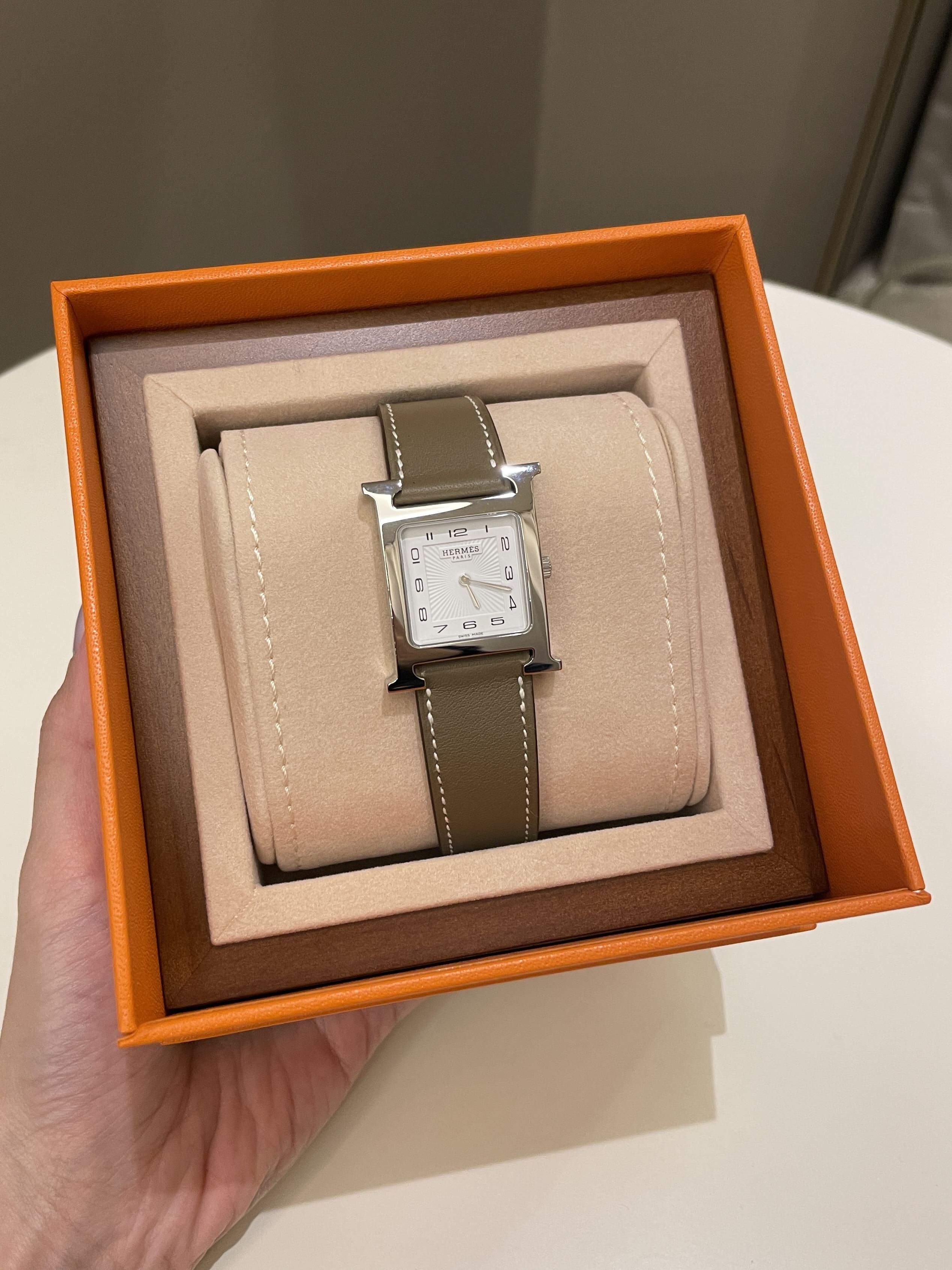 Hermes H Heure Watch Etoupe