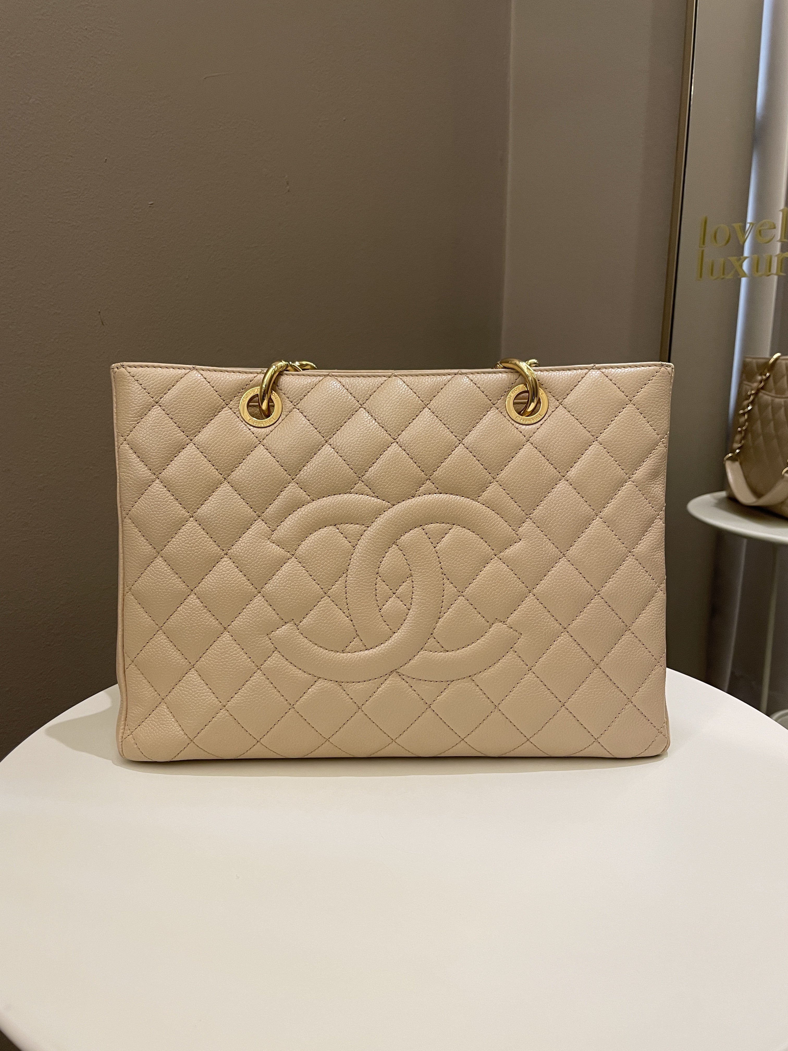 Chanel Classic Quilted GST Beige Caviar