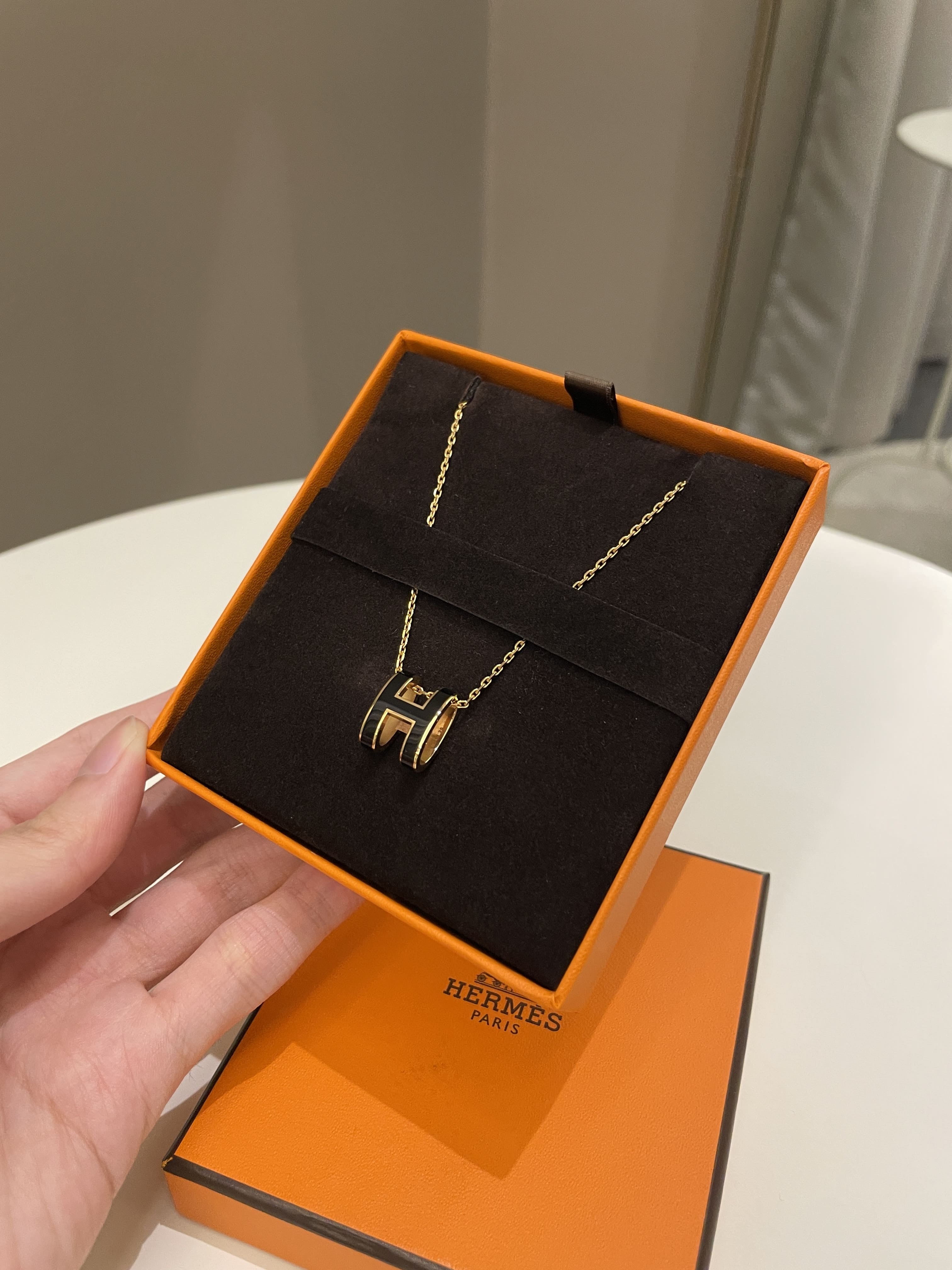 Hermes Pop H Necklace (Purple and Gold) | Rent Hermes jewelry for $55/month  - Join Switch