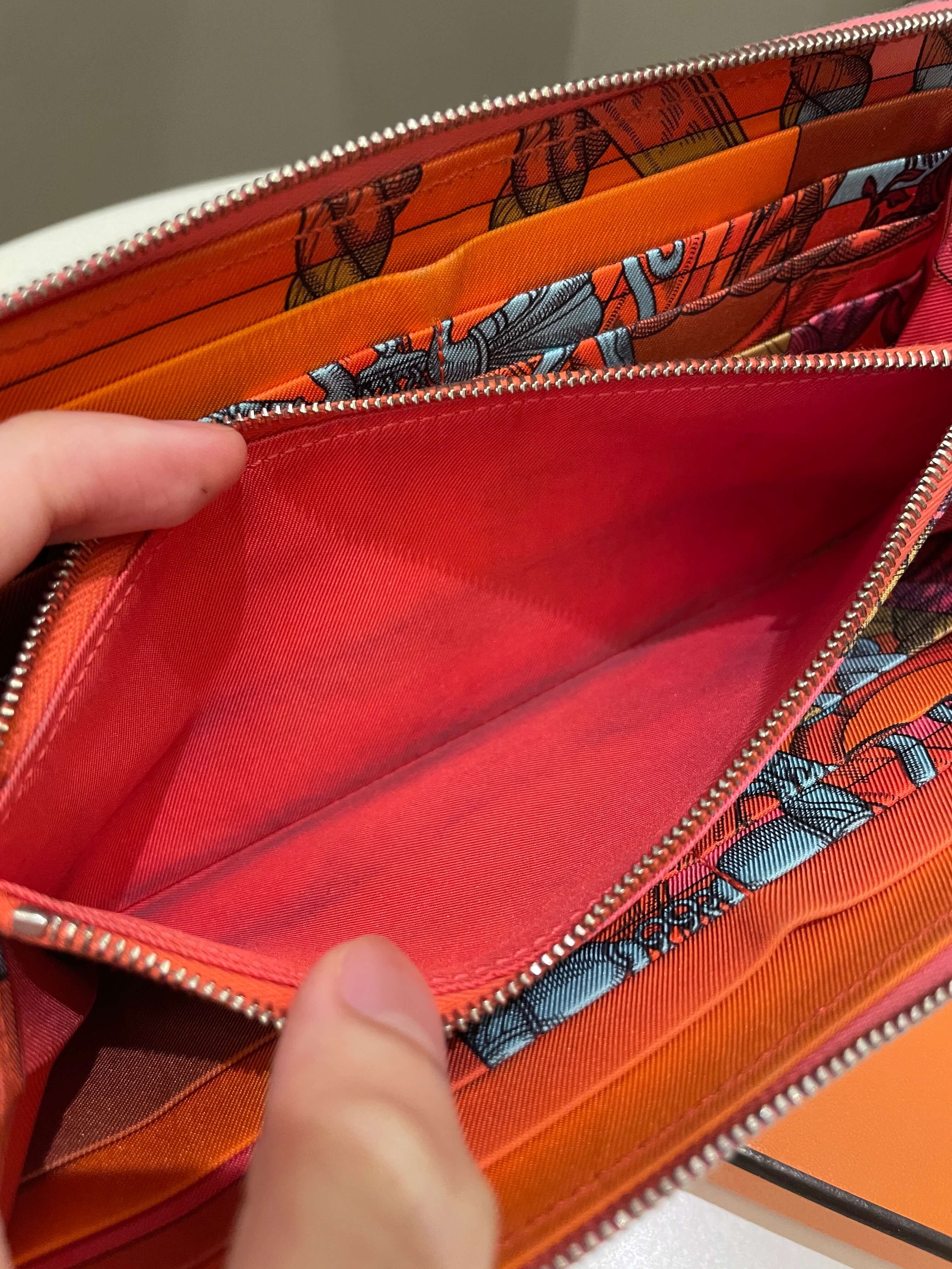 Hermes Silk in Long Wallet in Rose Azalee Epsom Leather, Fauve, Orange –  Brands Lover