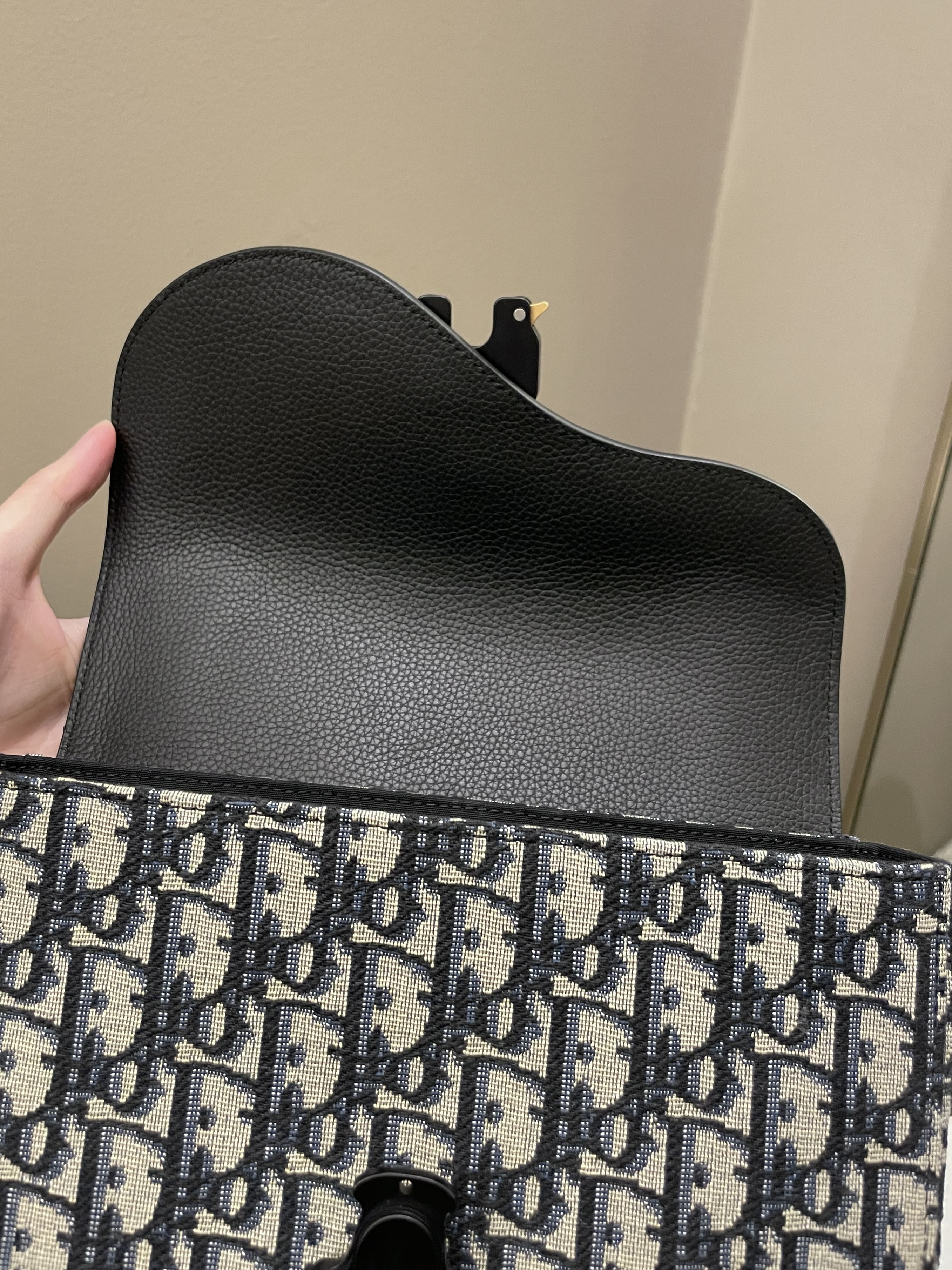 Dior Saddle Messenger Bag Beige/ Navy/ Black