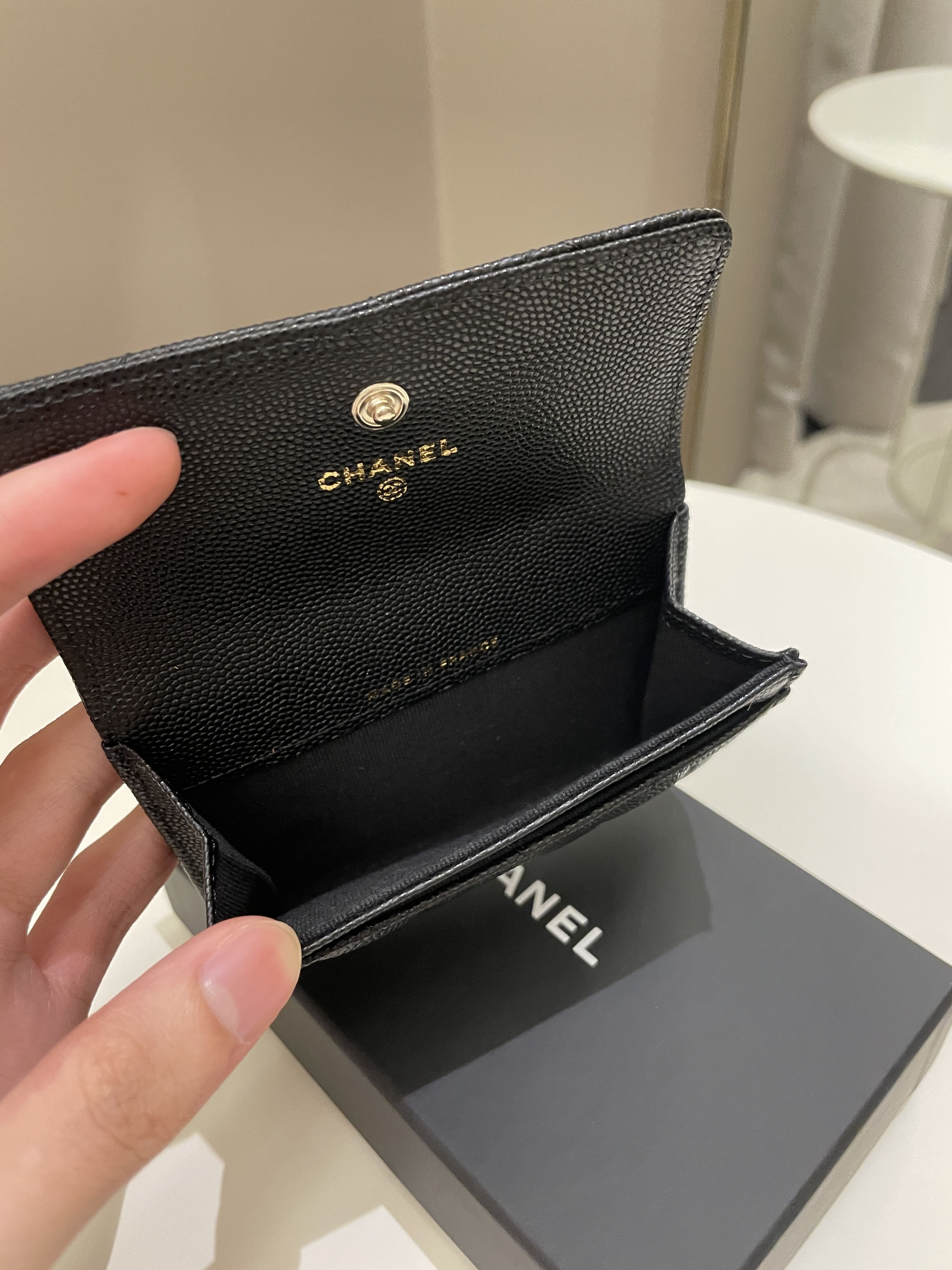 Chanel Cc Card Holder Black Rhinestones