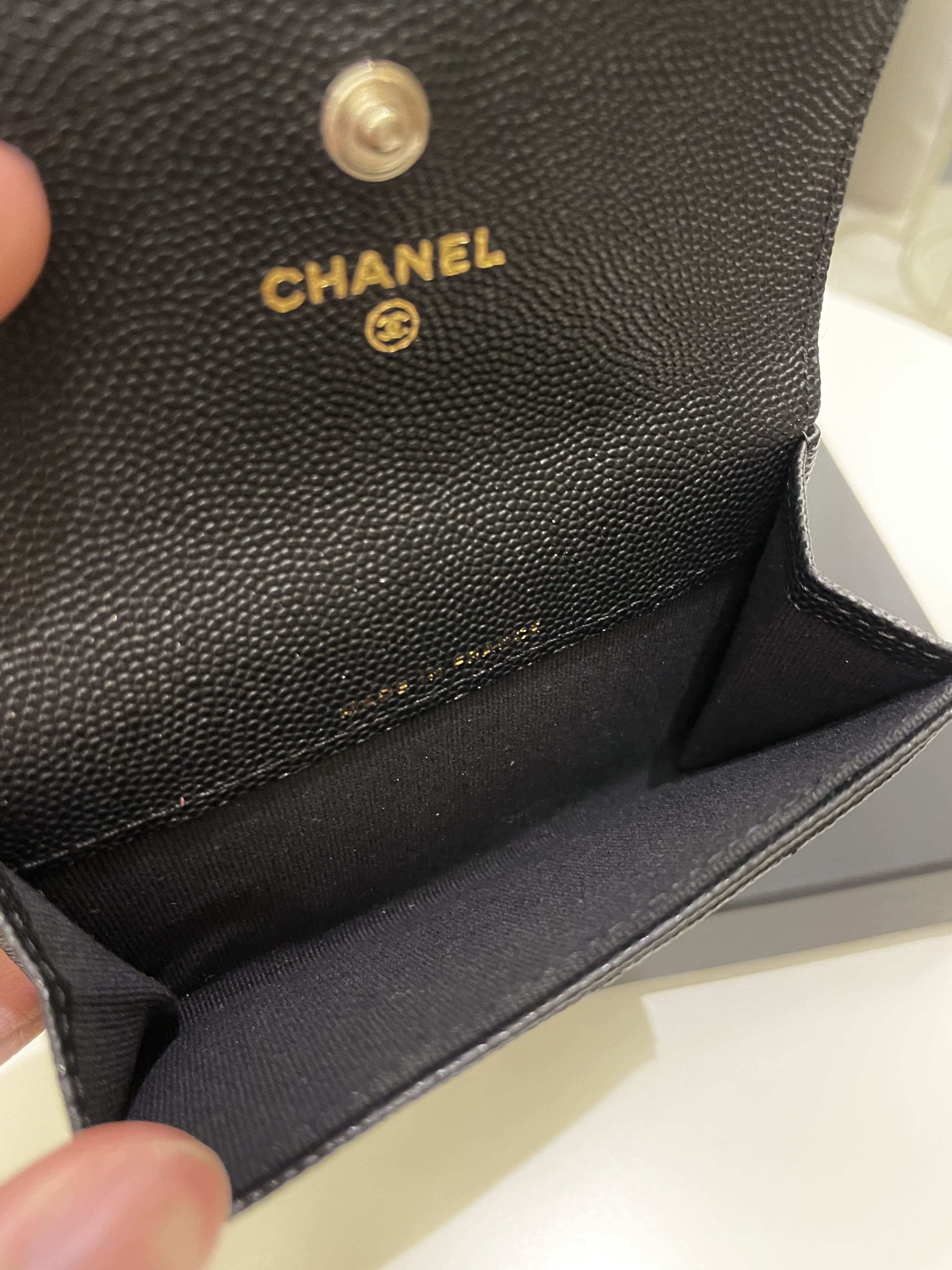 Chanel Cc Card Holder Black Rhinestones