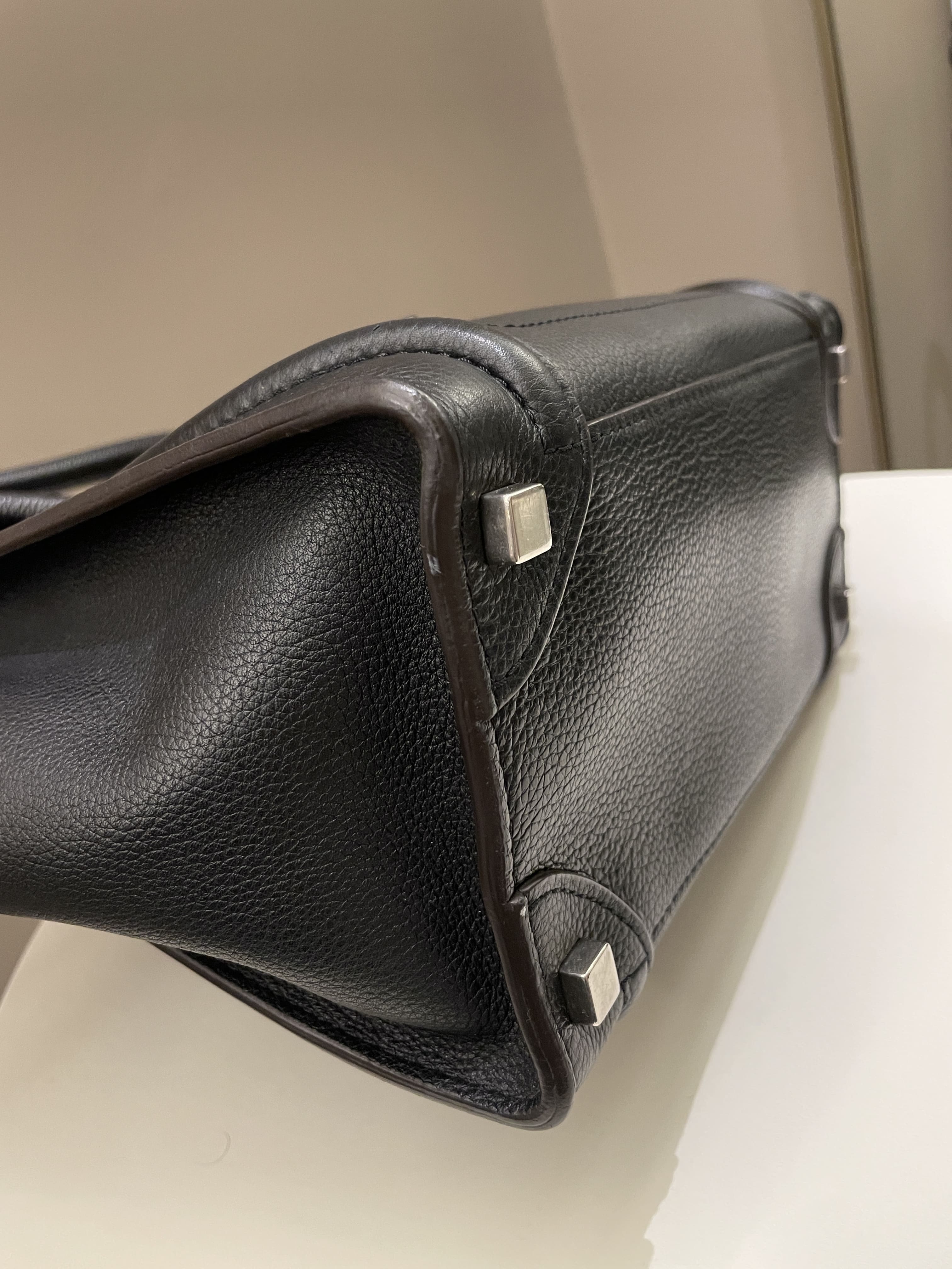 Celine Micro Luggage Black Grainy Leather