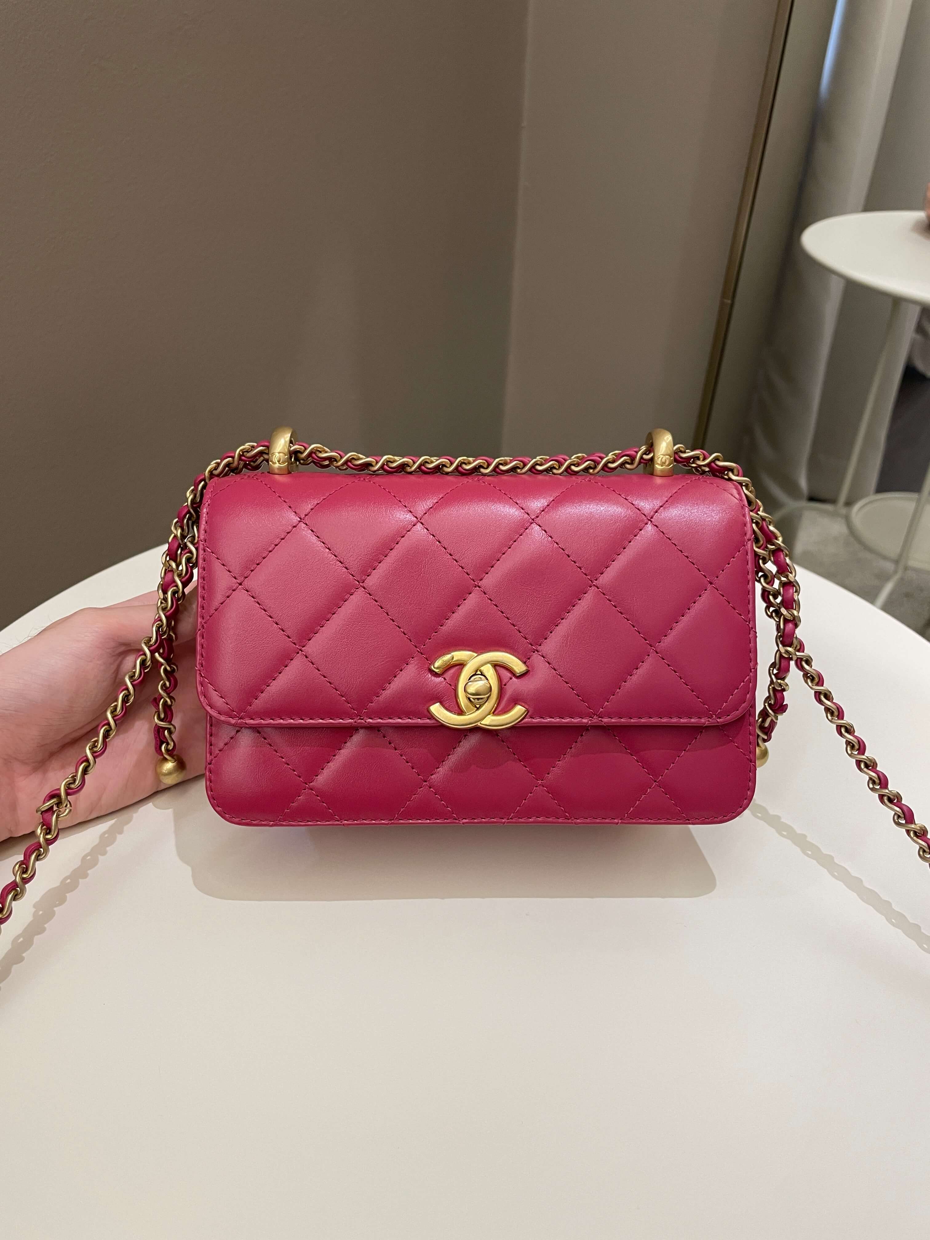 Chanel Quilted Perfect Fit Chain Rose Fuchsia Calfskin