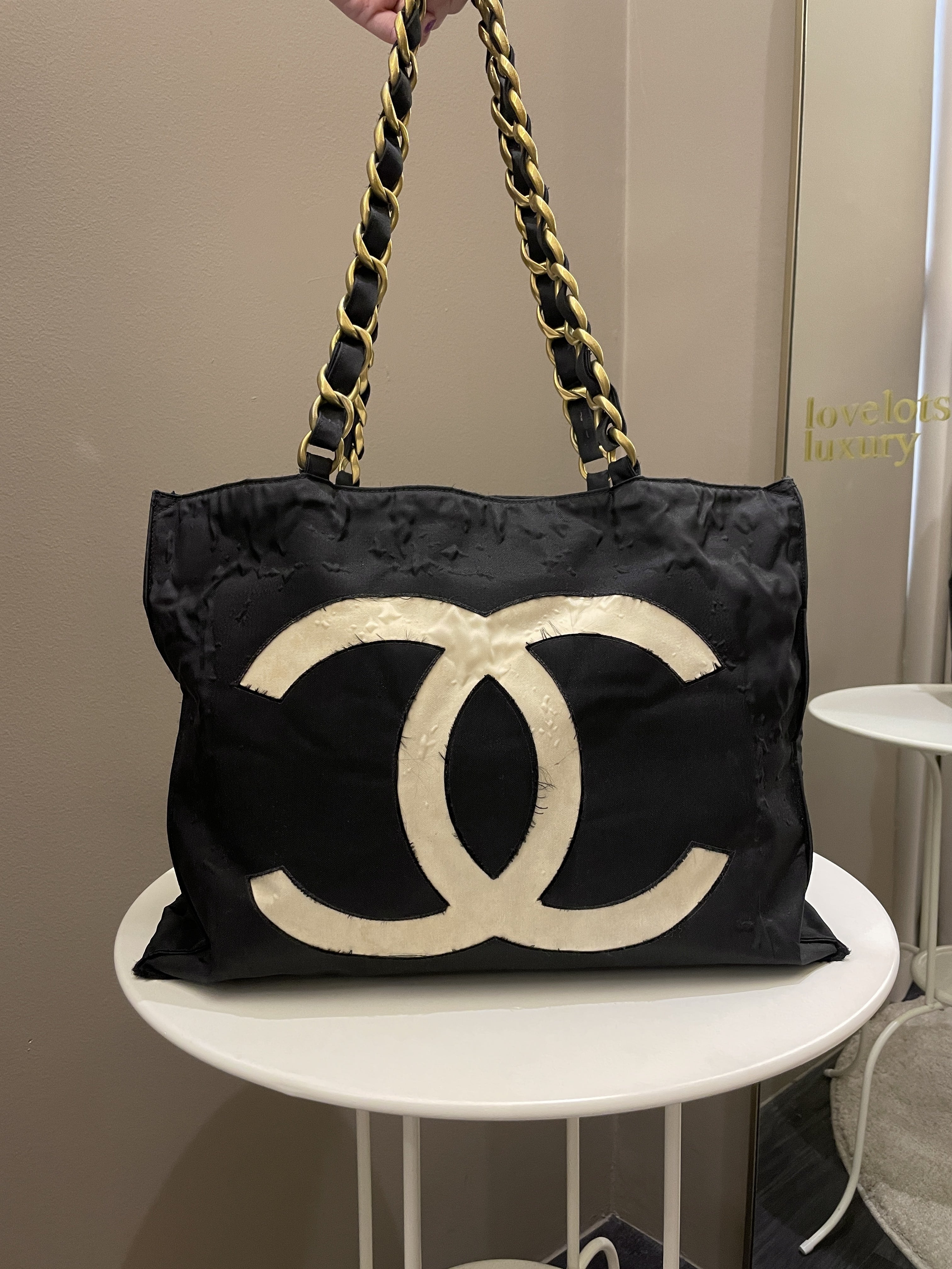 Chanel black tote canvas Clearance