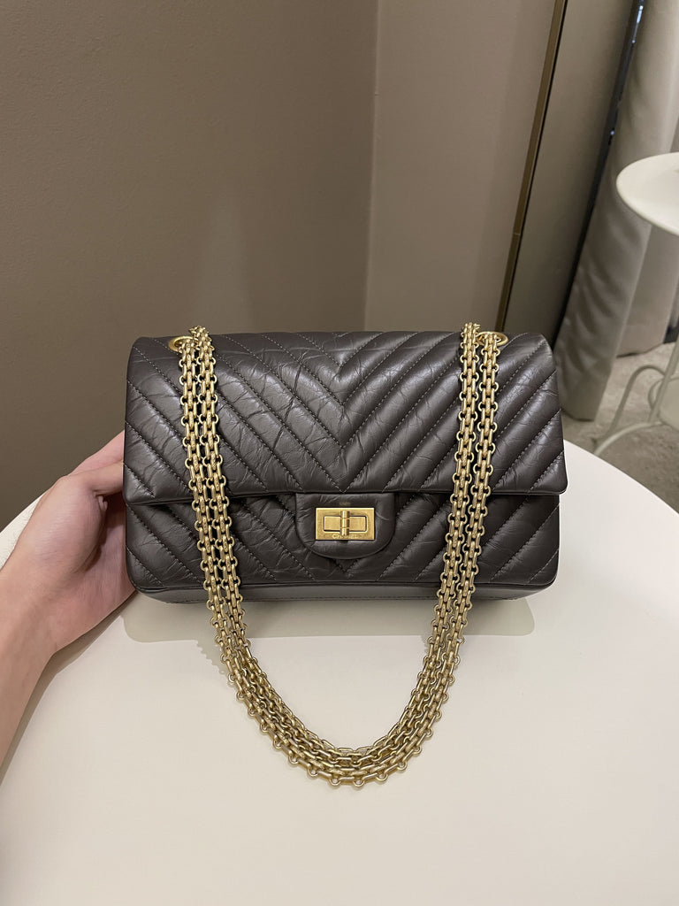 Chanel Large Pleated Leather Zipper Tote in Charcoal Grey Aged Calfskin | Dearluxe
