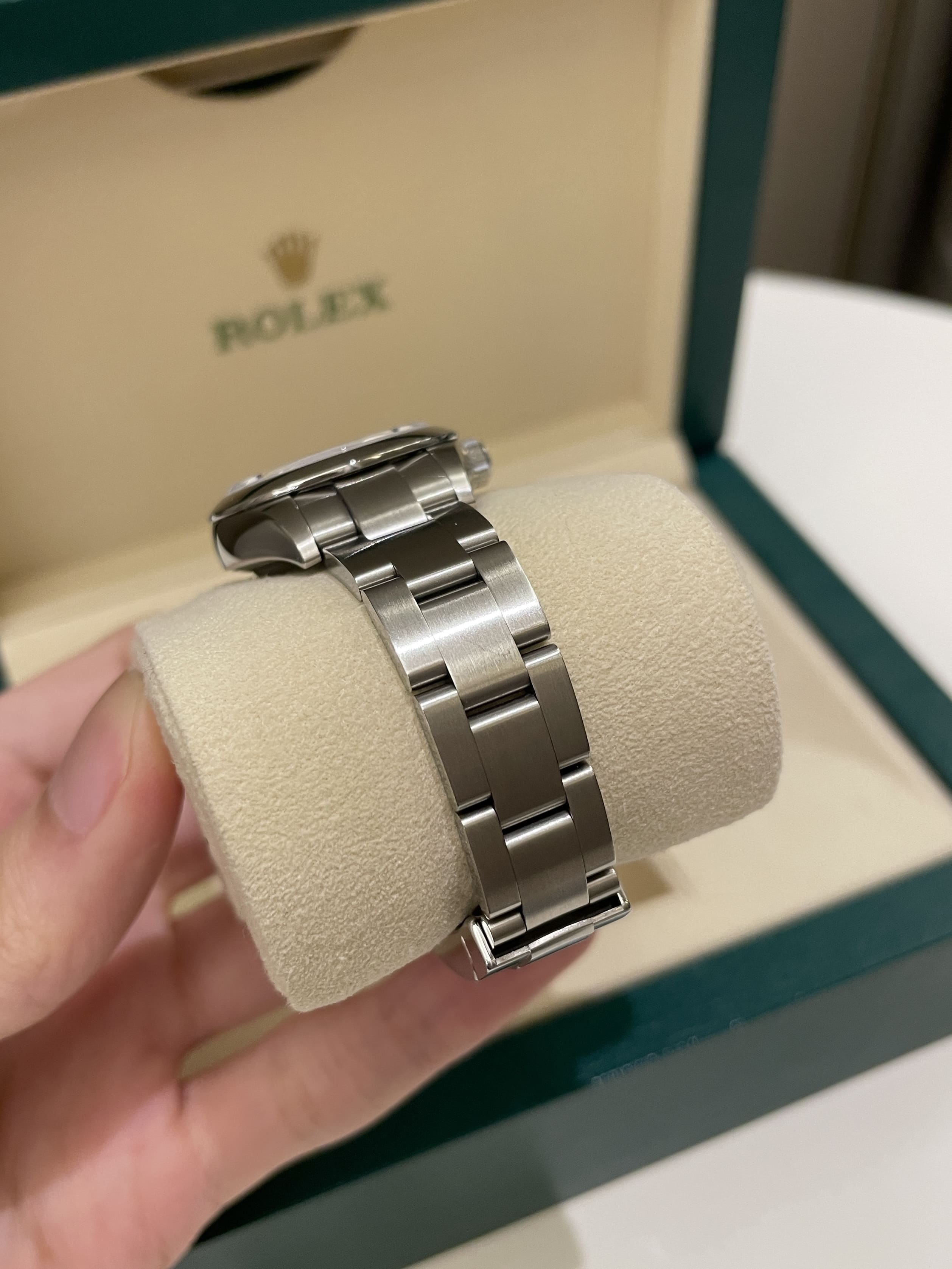 Rolex Oyster Perpetual 28 Pink Sunburst Dial