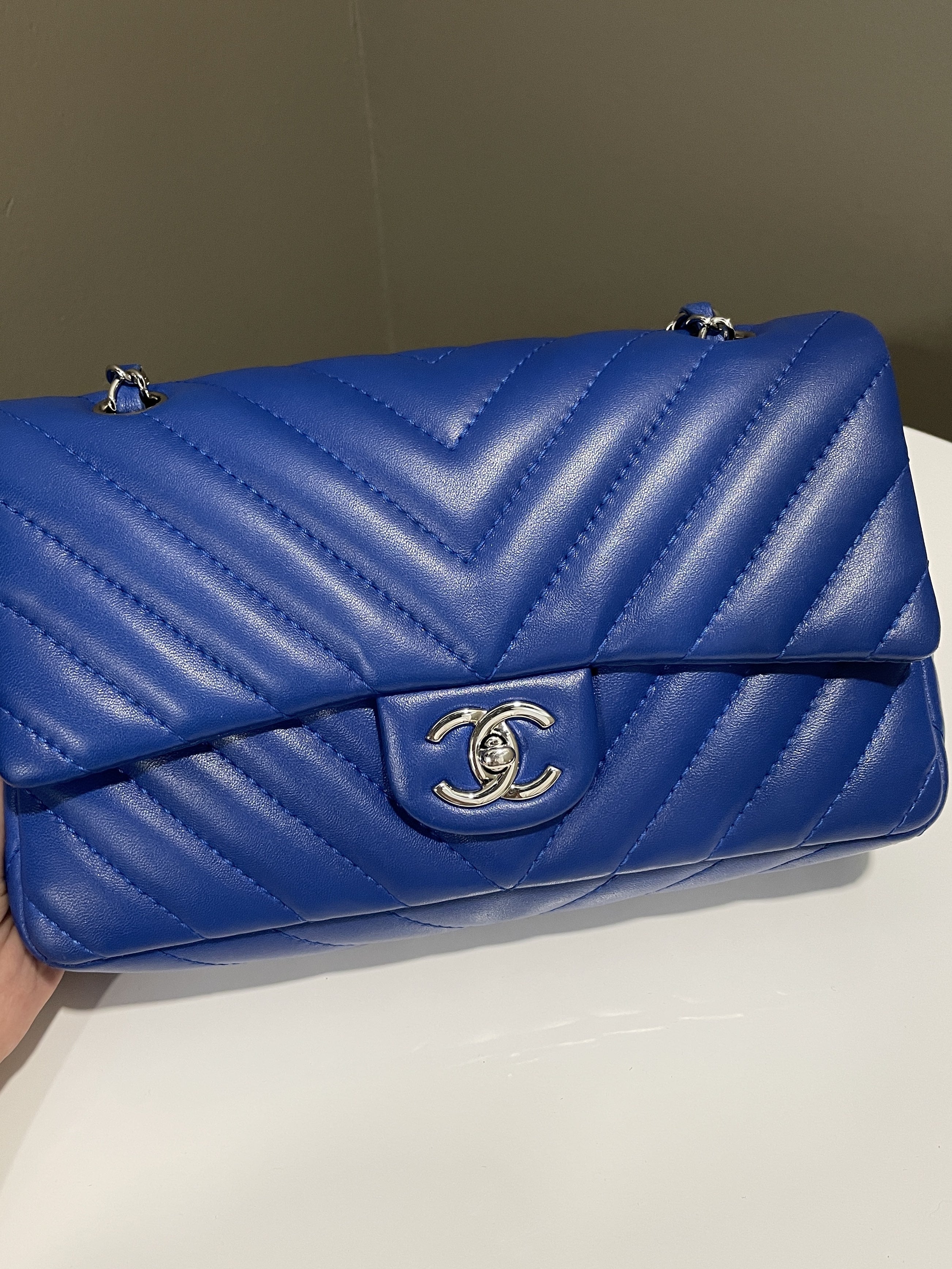 Chanel Chervon Single Flap Cobalt Blue