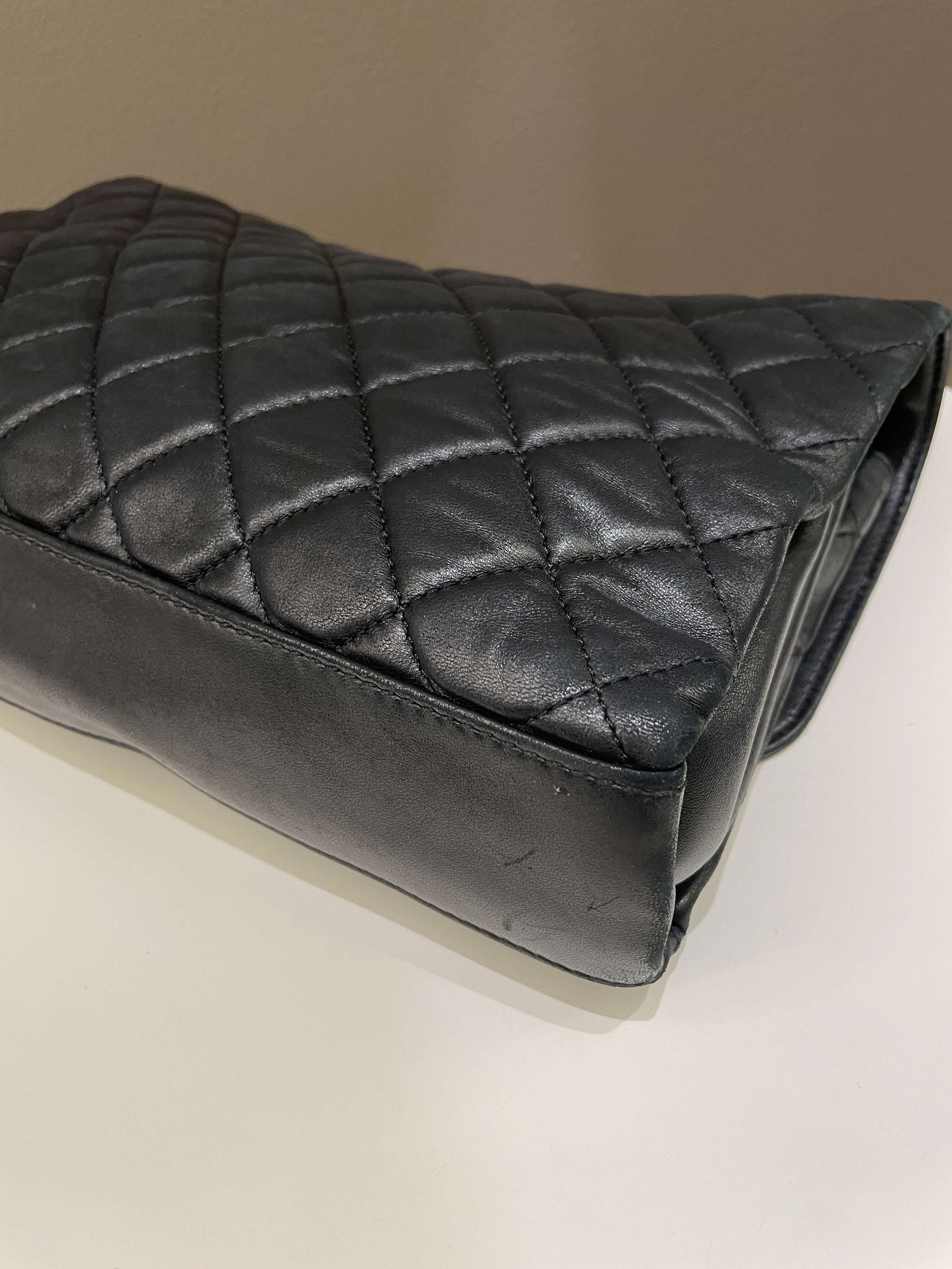 Chanel Quilted Jumbo Coco Loop Flap Dark Grey Lambskin Silver Hardware –  Coco Approved Studio