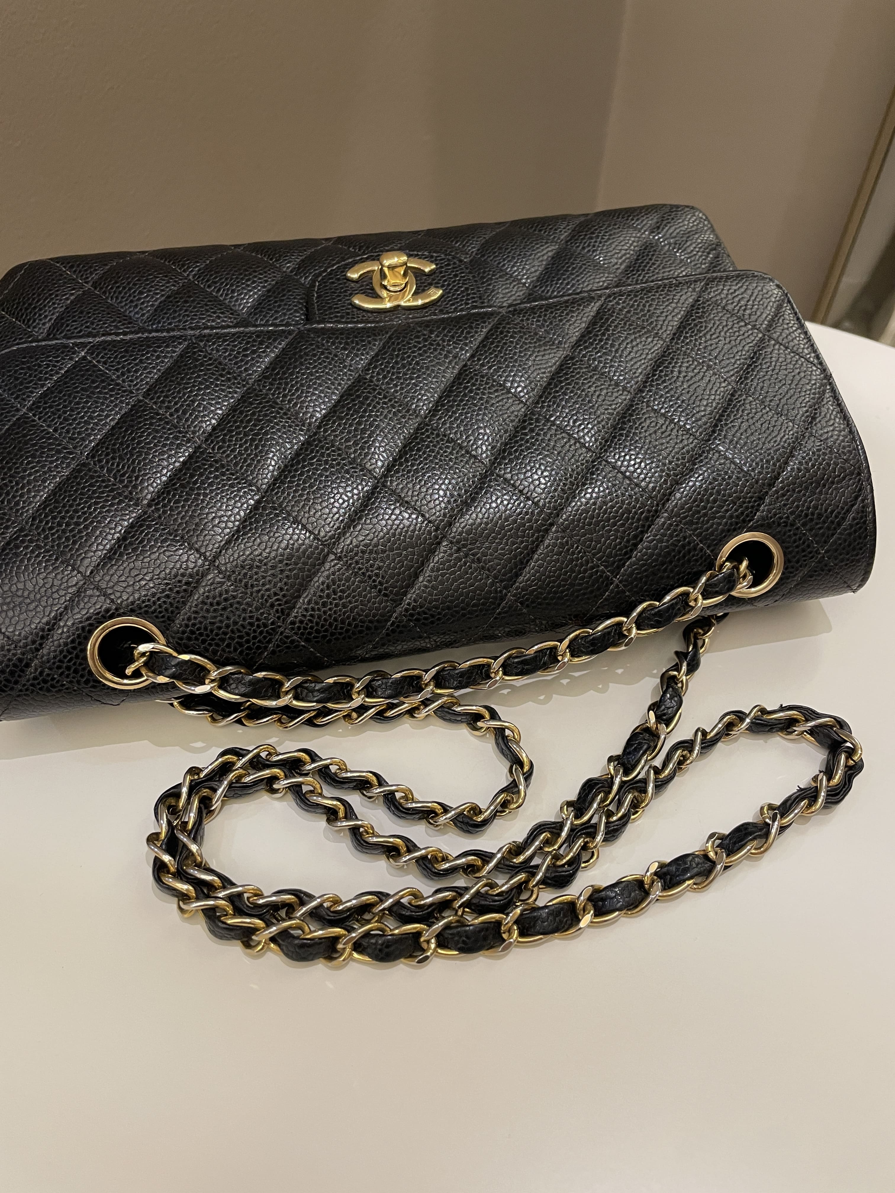Chanel Vintage Classic Quilted Medium Double Flap Black
