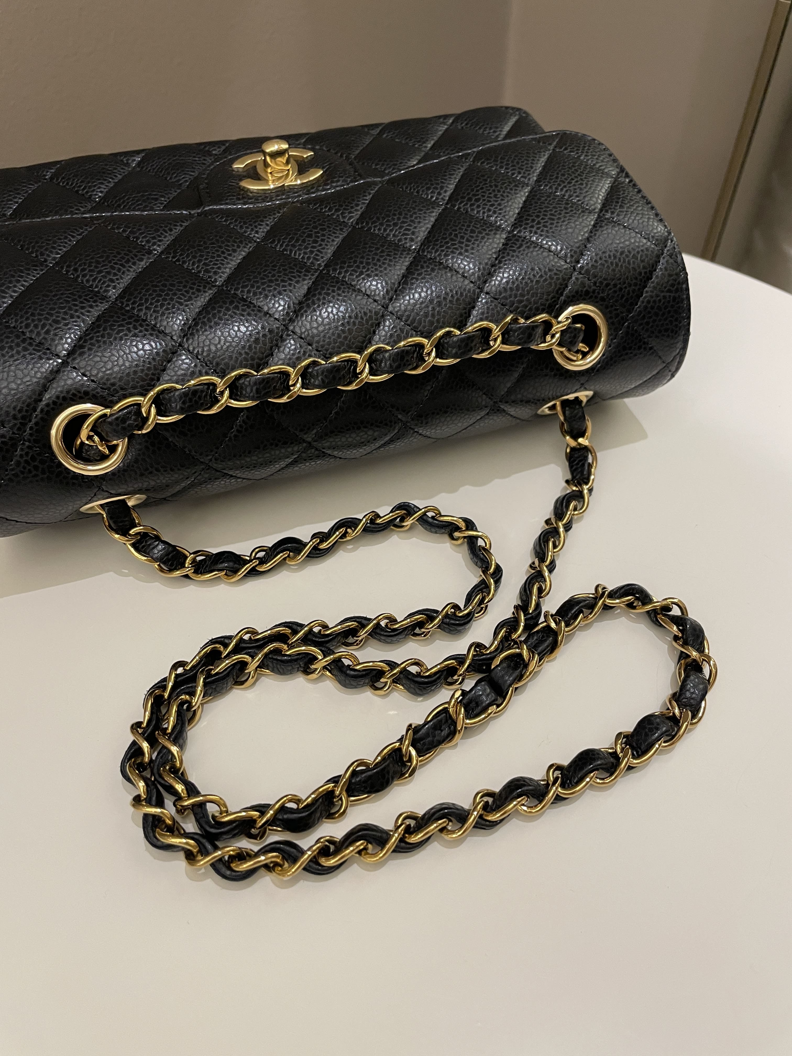 Chanel Classic Quilted Small Double Flap Black Caviar