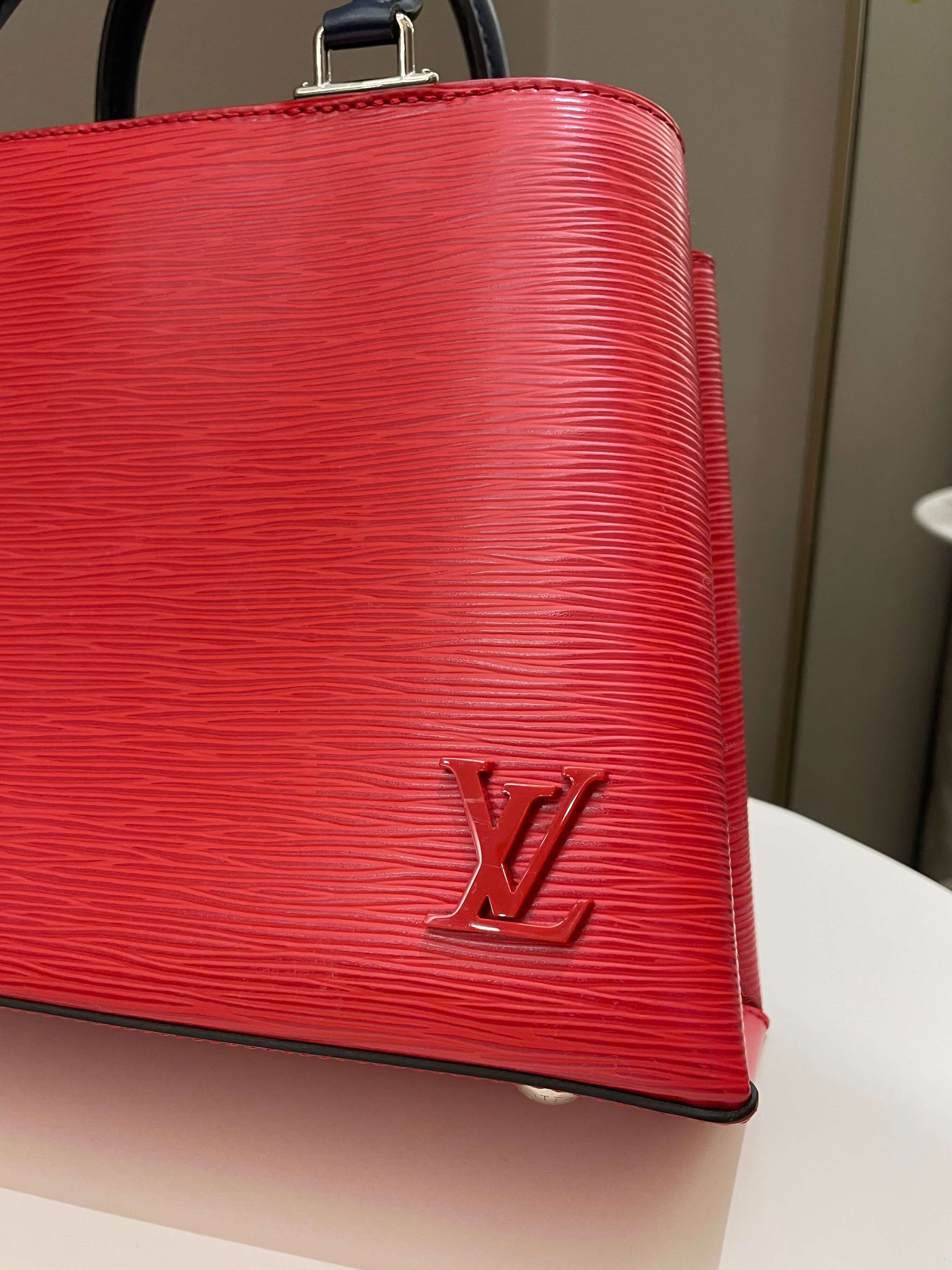 Louis Vuitton Epi Kleber PM Andigo Coquelicot 2Way Shoulder Bag Handbag blue