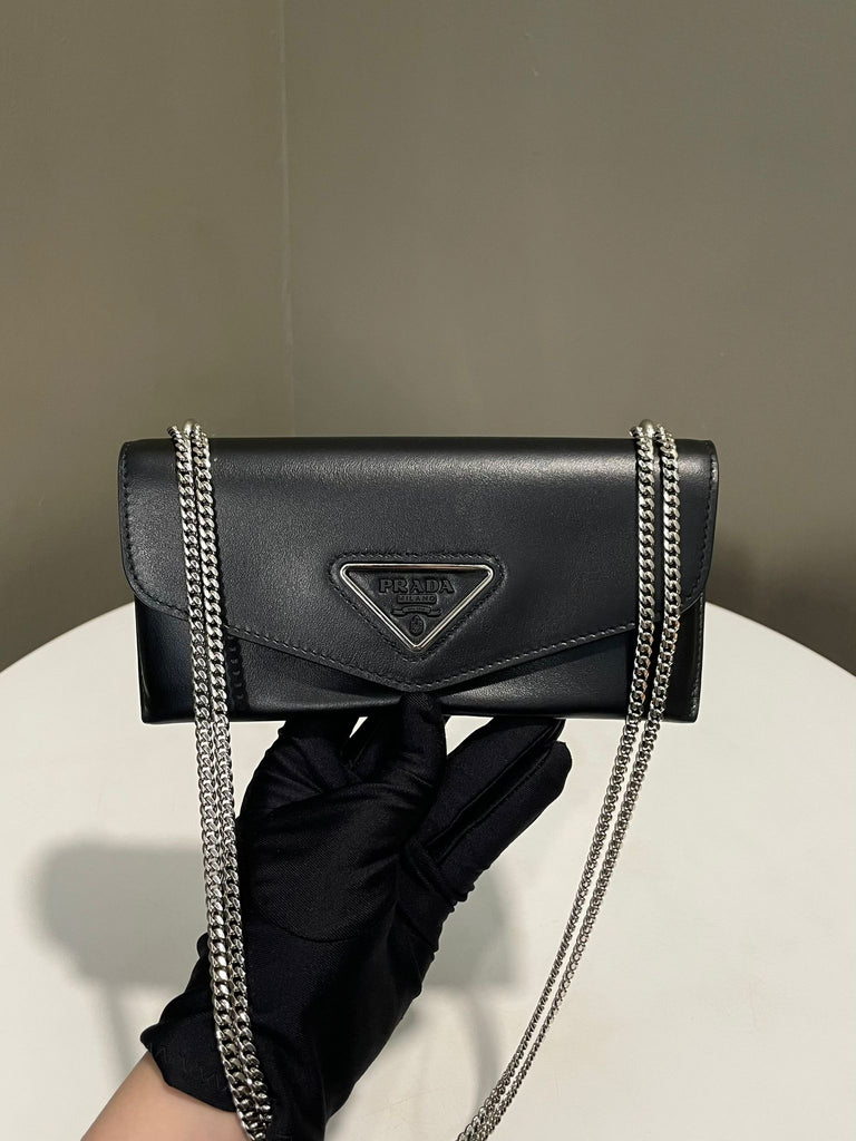Prada Envelope Chain Bag Black