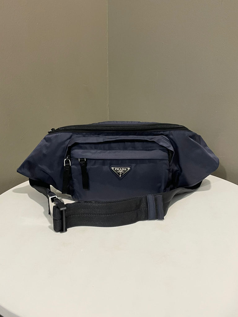 Prada Nylon Crossbody Belt Bag Navy / Black Nylon