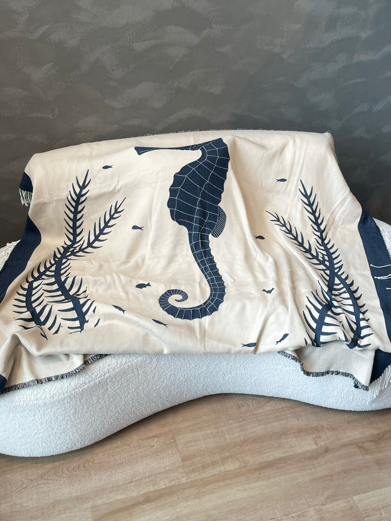 Rolex VIP Throw Over Blanket Dark Navy / Ivory Beige
