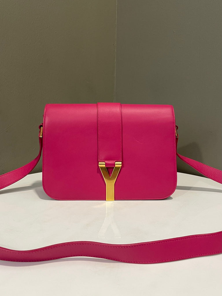 Saint Laurent Chyc Flap Bag Fuschia Calf