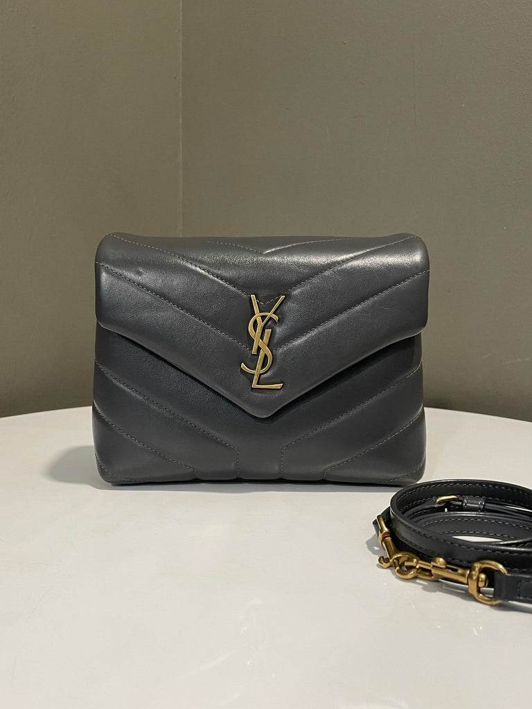 Saint Laurent Loulou Toy Crossbody Bag Dark Grey Calf