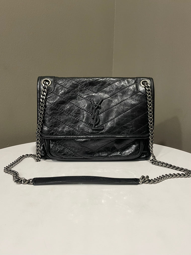Saint Laurent Nikki Medium Bag Black Aged Calfskin