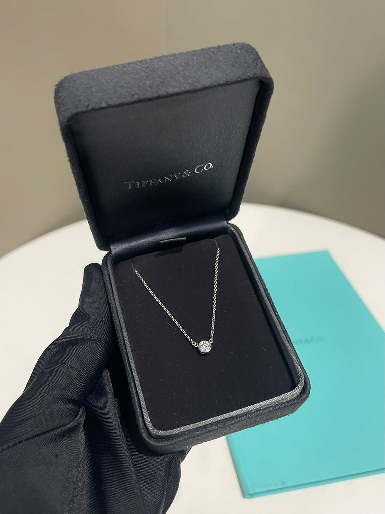 Tiffany & Co Diamonds Single Diamond Pendant Necklace Platinum