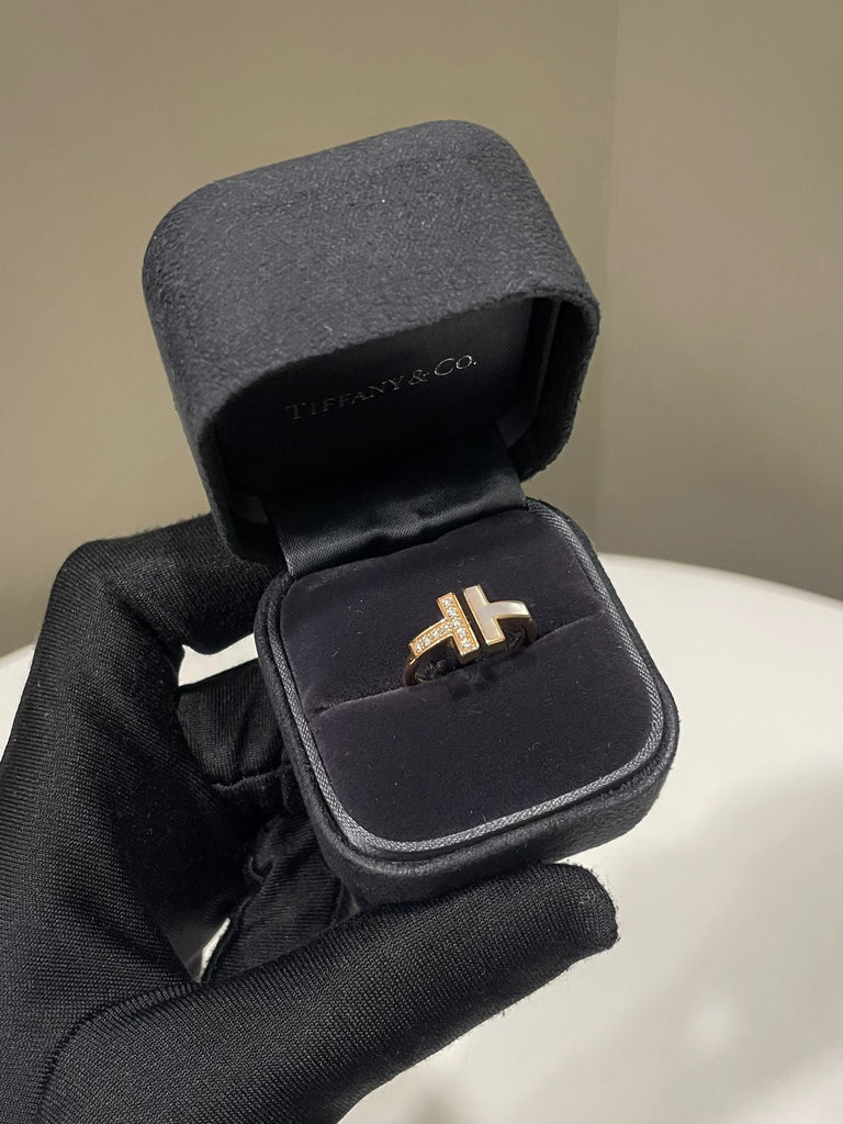 Tiffany & Co T Wire Ring 18K Rose Gold Size 4