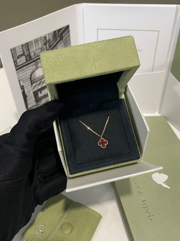 Van Cleef and Arpels Sweet Alhambra Necklace Carnelian