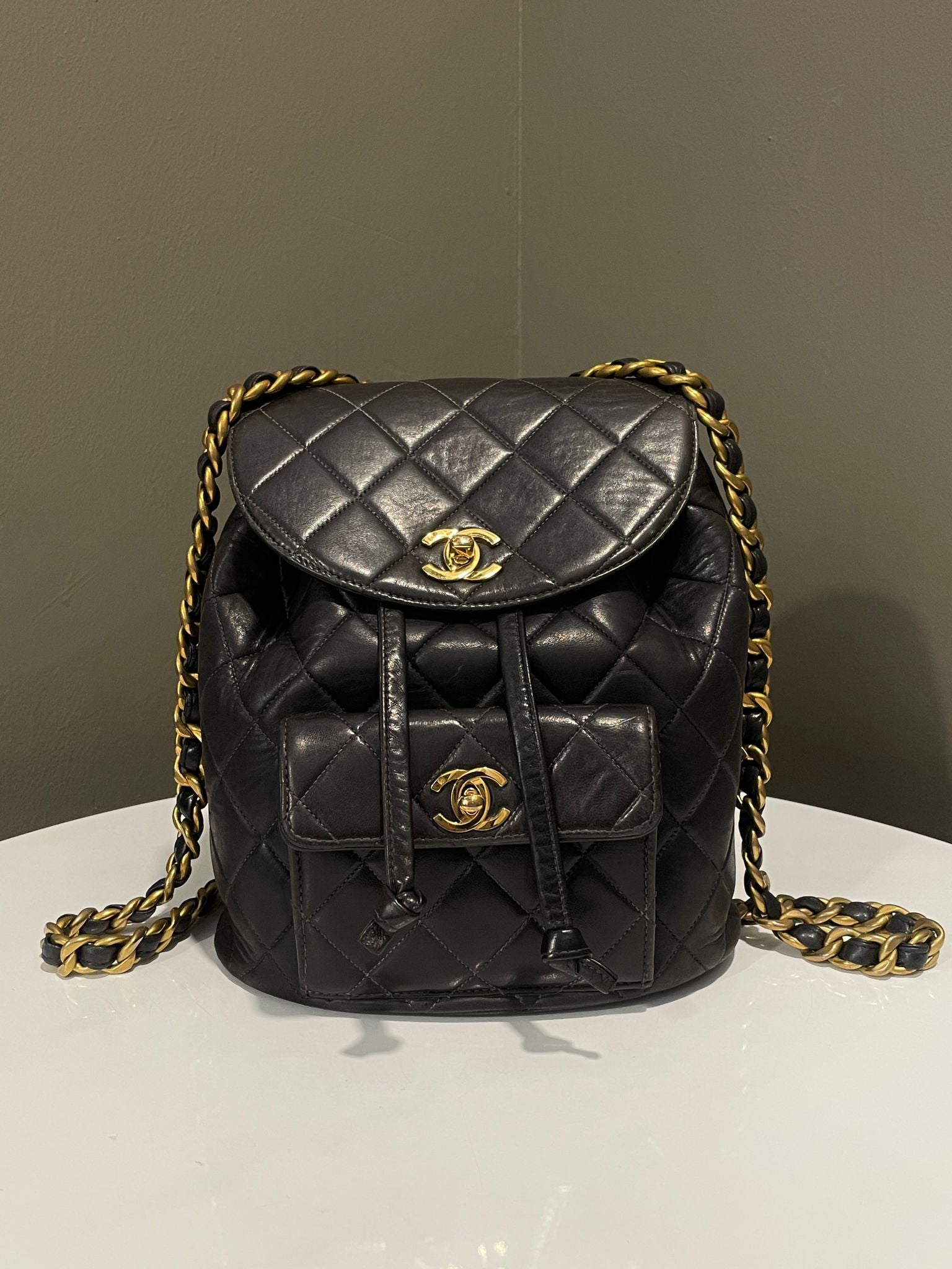 chanel black quilted leather backpack Chanel Quilted Vintage Duma Cc Backpack Black Lambskin – LOVELOTSLUXURY
