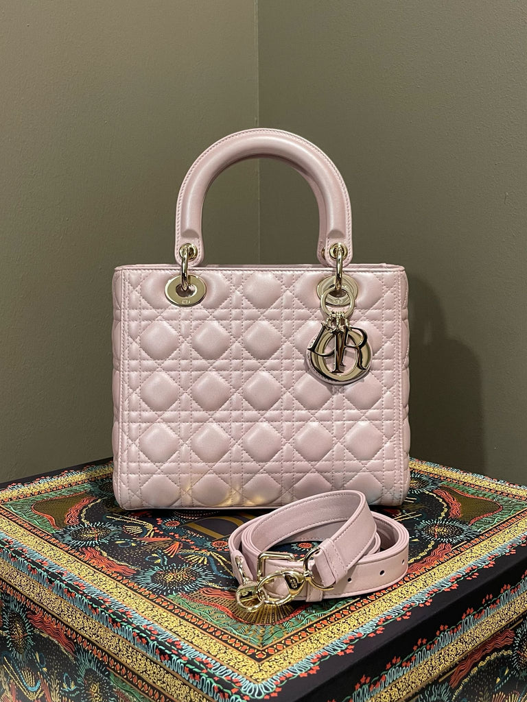 Dior Classic Lady Dior Pearly Lotus Pink Lambskin
