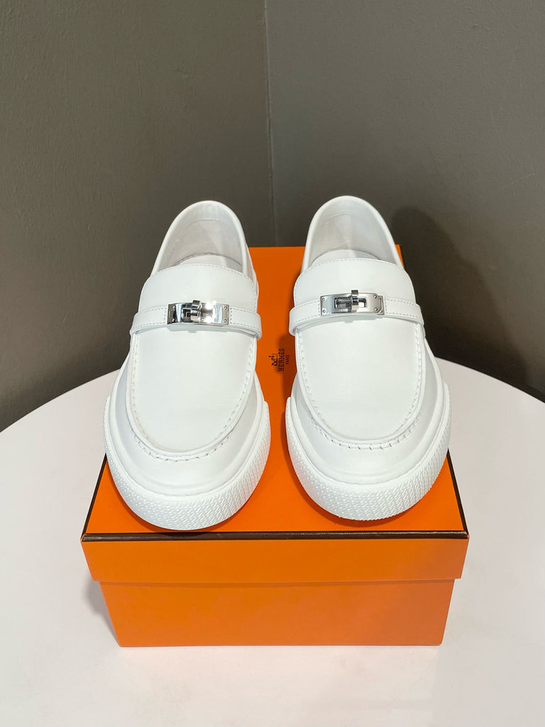 Hermes Game Slip-On Sneaker White Calfskin
