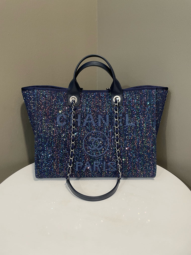 Chanel Sequin Deauville Tote Midnight / Multicolor Sequin