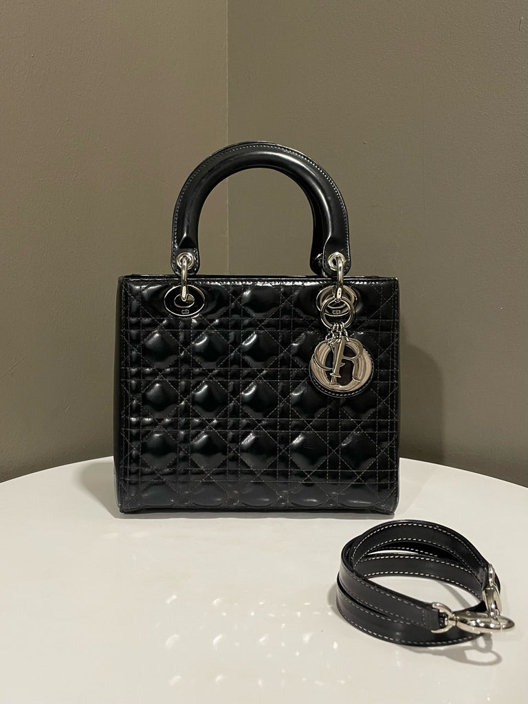 Dior Classic Lady Dior Black Patent