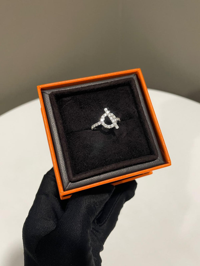 Hermes Finesse Diamond Ring 18K White Gold