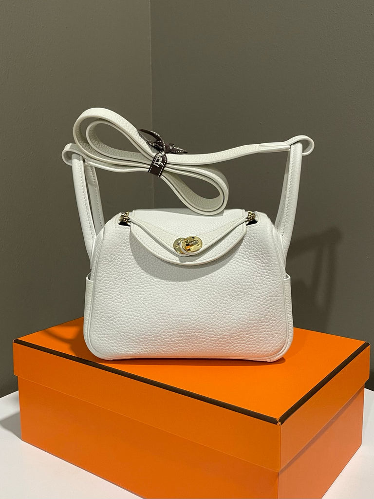 Hermes Mini Lindy II New White Clemence