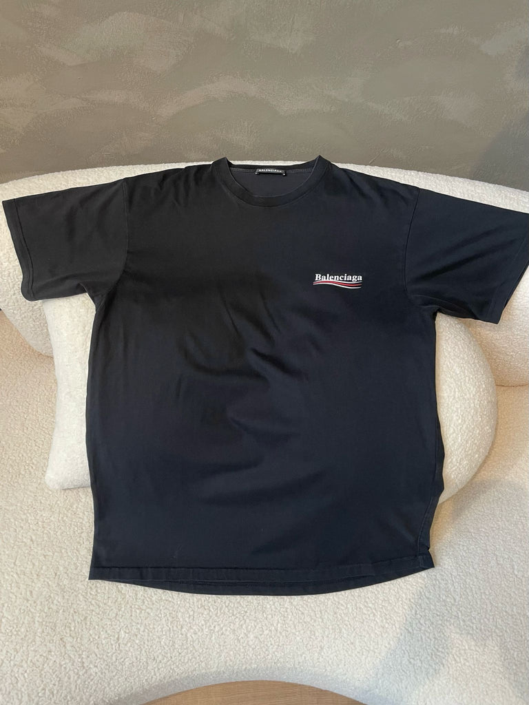 Balenciaga Political Embroided T Shirt Black