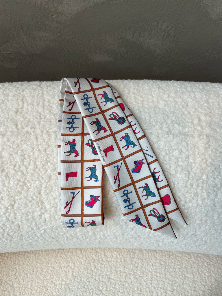 Hermes Couvertures ET Tenues Twilly Creme Multicolor