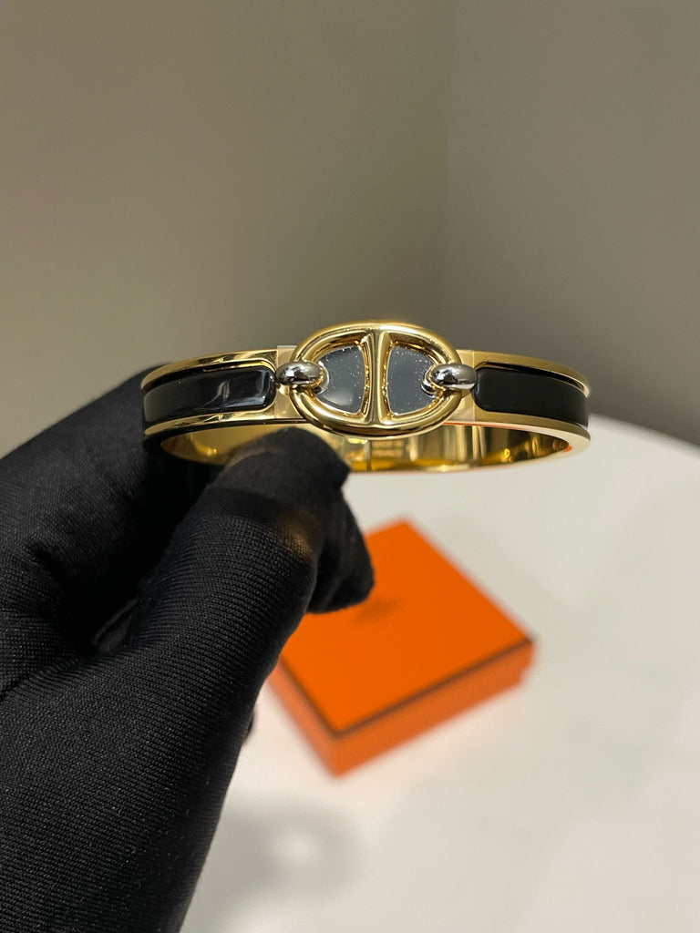 Hermes Chaine d'Ancre Bracelet Black