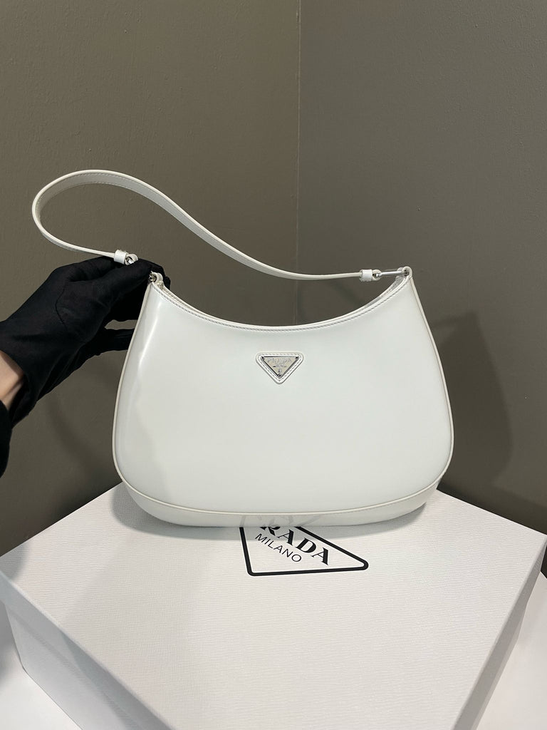 Prada Cleo Shoulder Bag White Calf
