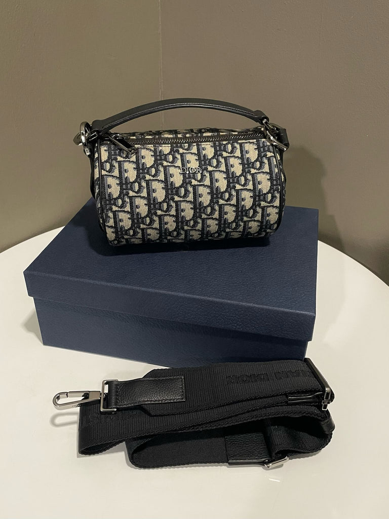 Dior Mini Roller Messenger Bag Blue Dior Oblique