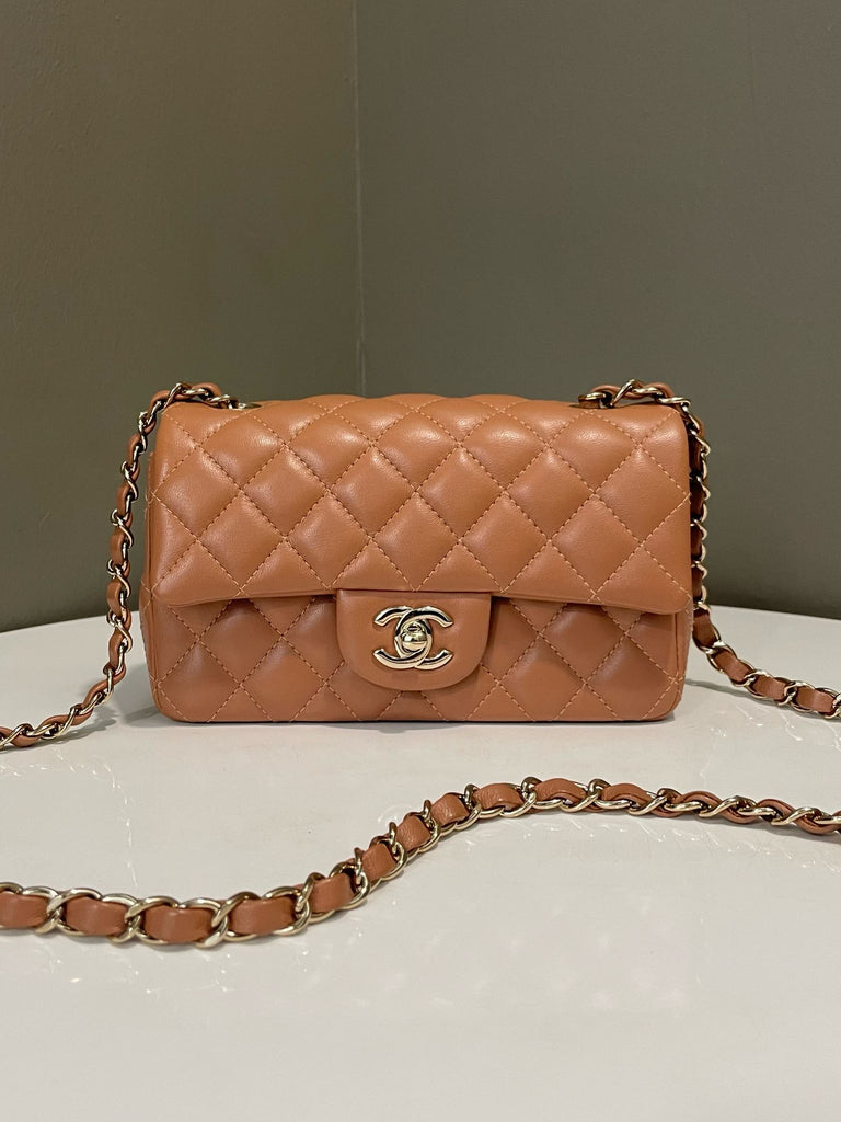 Chanel Quilted Classic Rectangular Caramel Lambskin