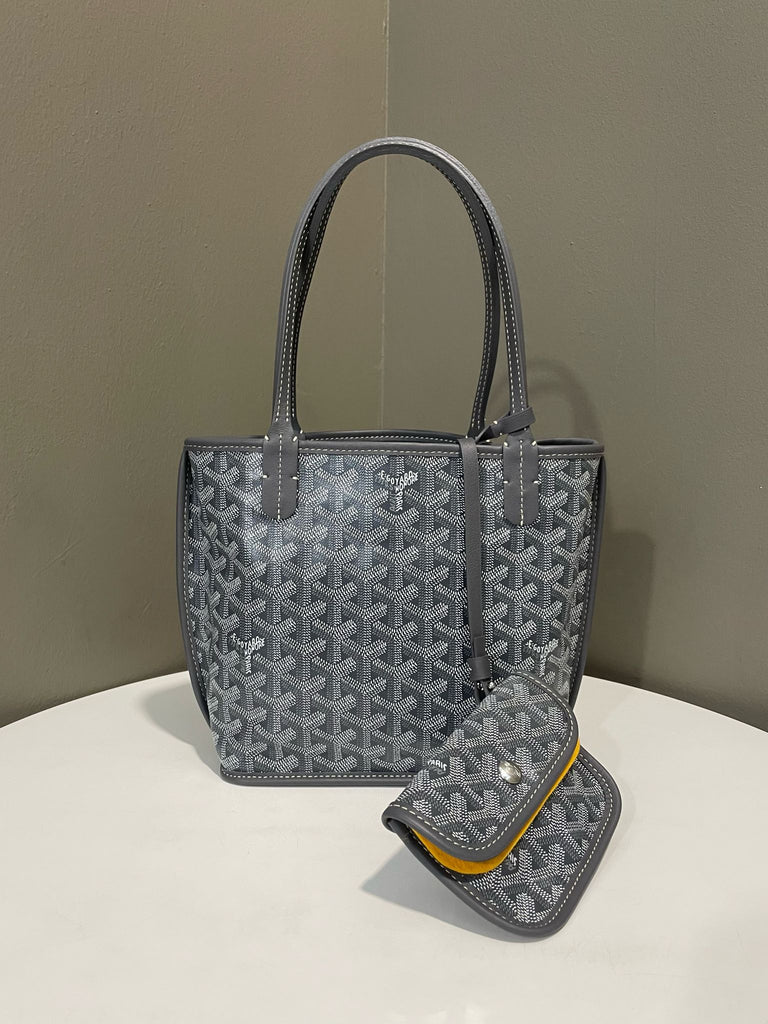 Goyard Mini Anjou Tote Bag Gray Goyardine Canvas