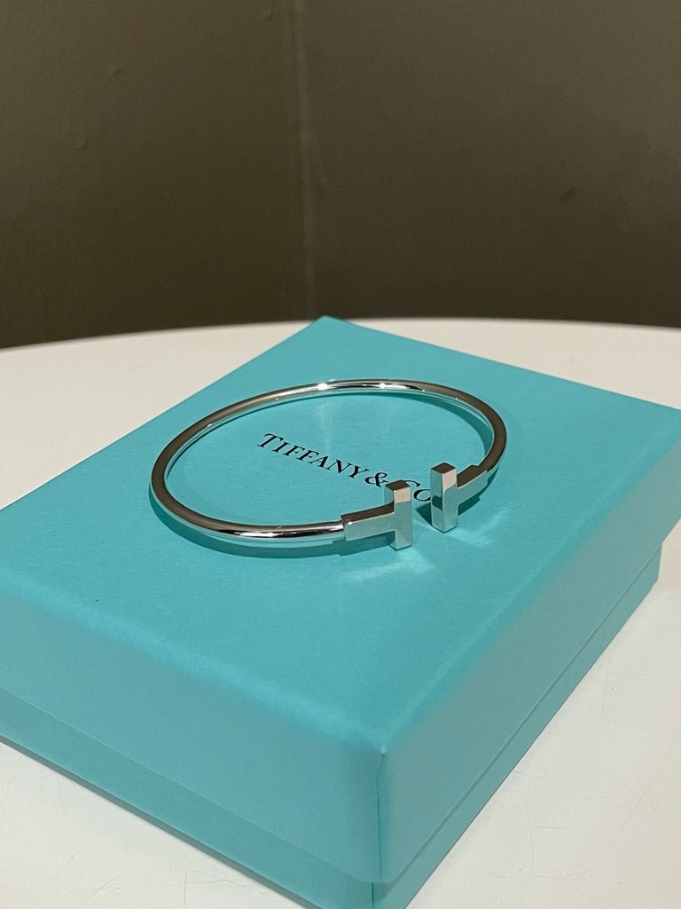 Tiffany & Co T Wire Bracelet 18K White Gold