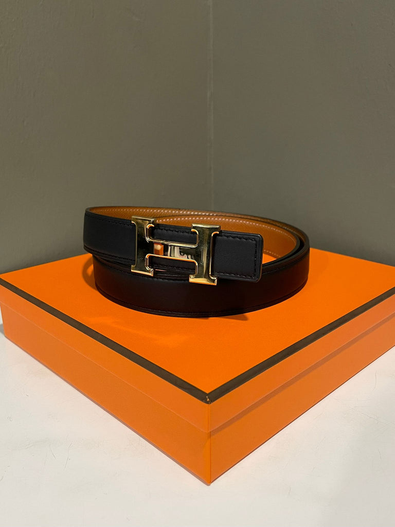 Hermes Reversible H Belt Black/ Gold
