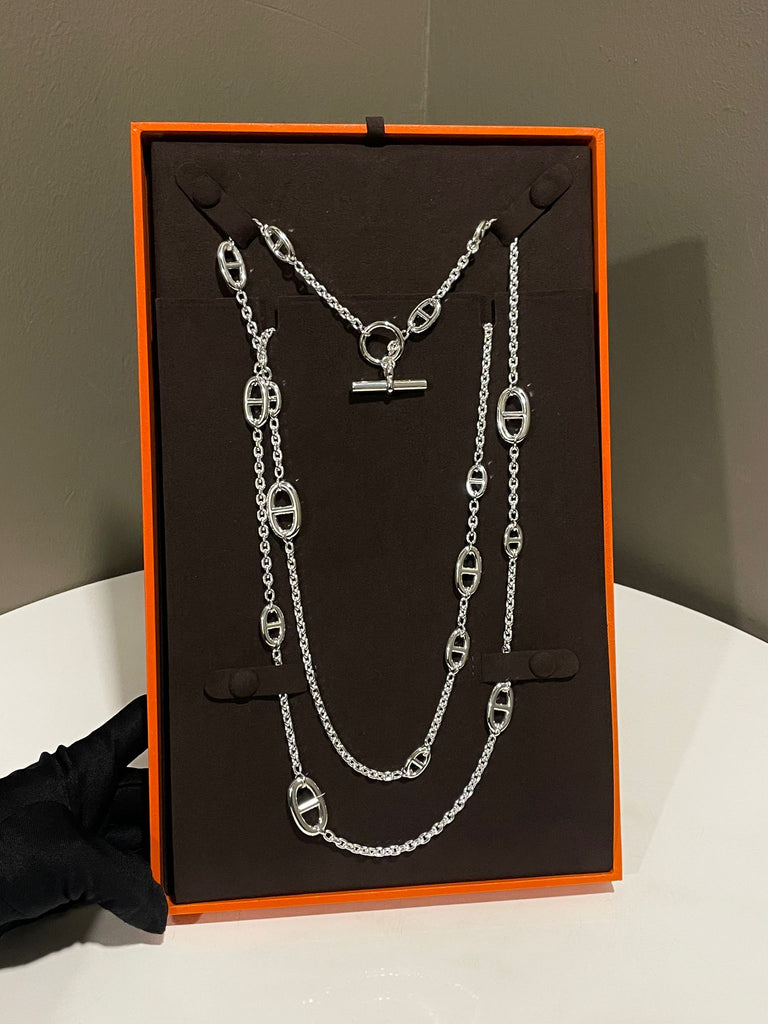 Hermes Farandole Long Necklace 160 925 Sterling Silver
