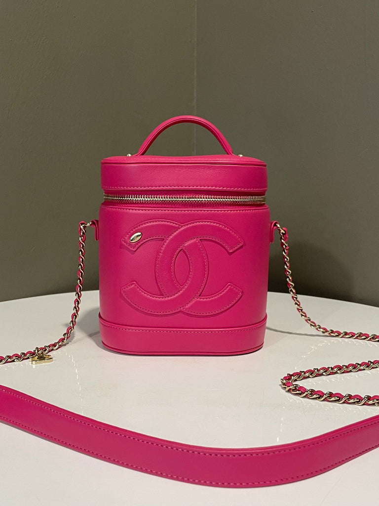 Chanel Cc Mania Vanity Bag Pink Lambskin