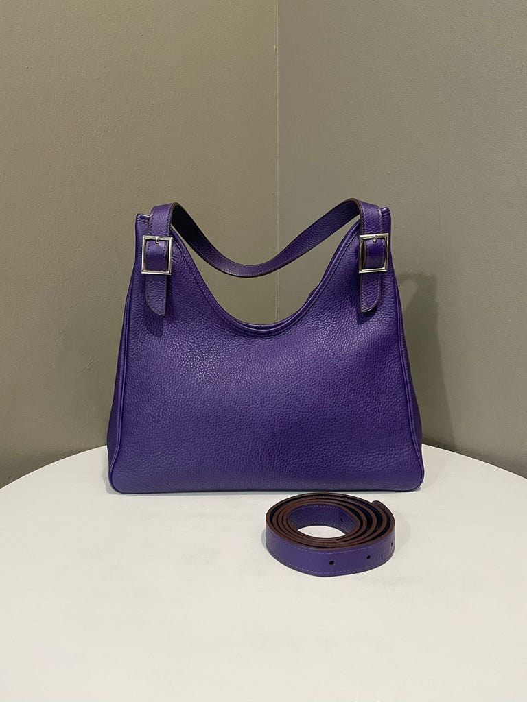 Hermes Massai Cut Shoulder Bag Iris Clemence