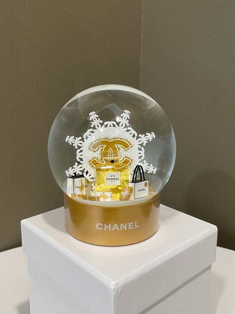 Chanel VIP Christmas Snow Globe Gold/ White