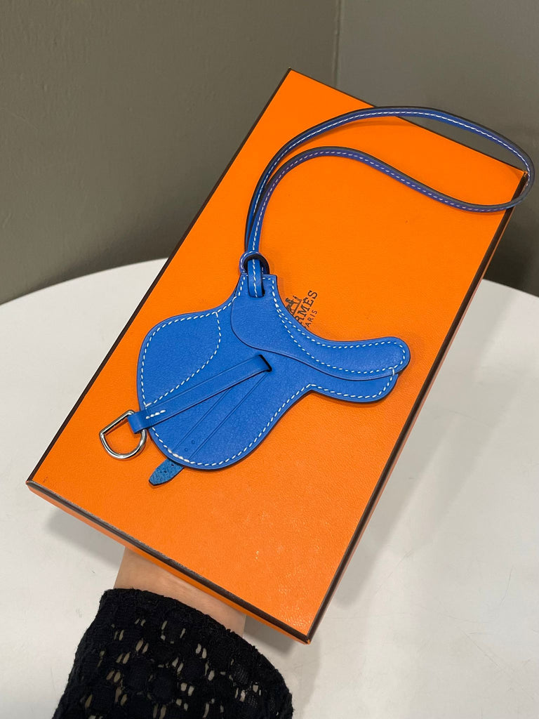 Hermes Saddle Bag Charm Bleu Saphir